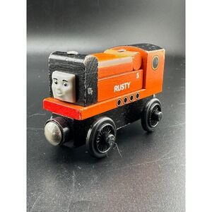 Thomas Wooden Railway Rusty Diesel Train Engine Orange 2003 Vtg Learning Curve